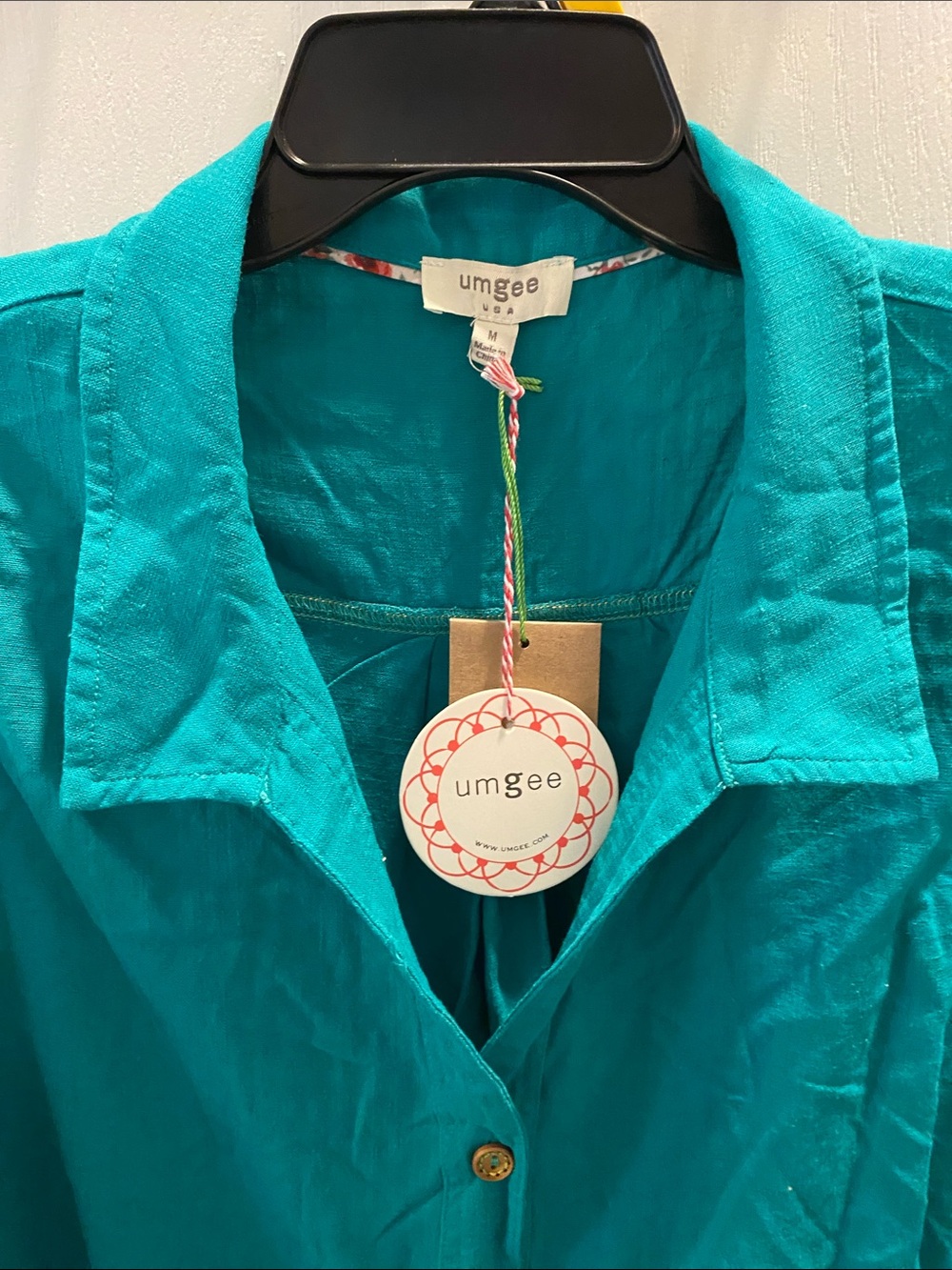 Umgee Teal Button-Down Collared Women's Shirt